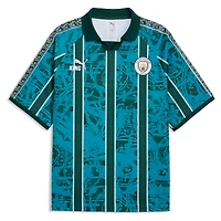 Men's Puma  Turquoise Manchester City King Retro Fashion Jersey