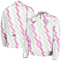 Veste d'avant-match entièrement zippée Manchester City 2022/23 Puma pour homme, blanche