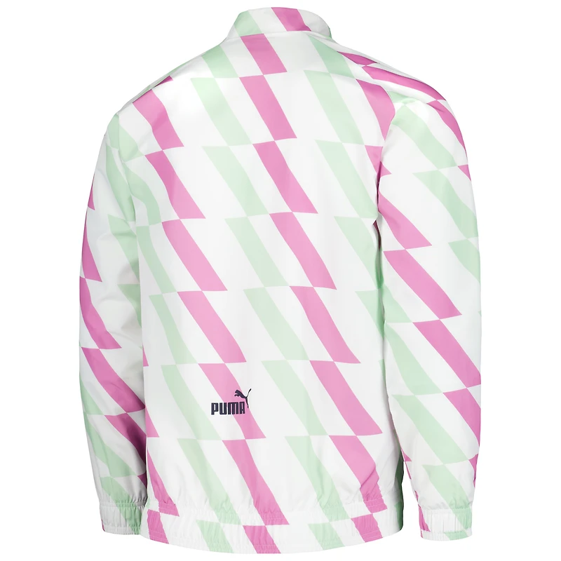 Veste d'avant-match entièrement zippée Manchester City 2022/23 Puma pour homme, blanche