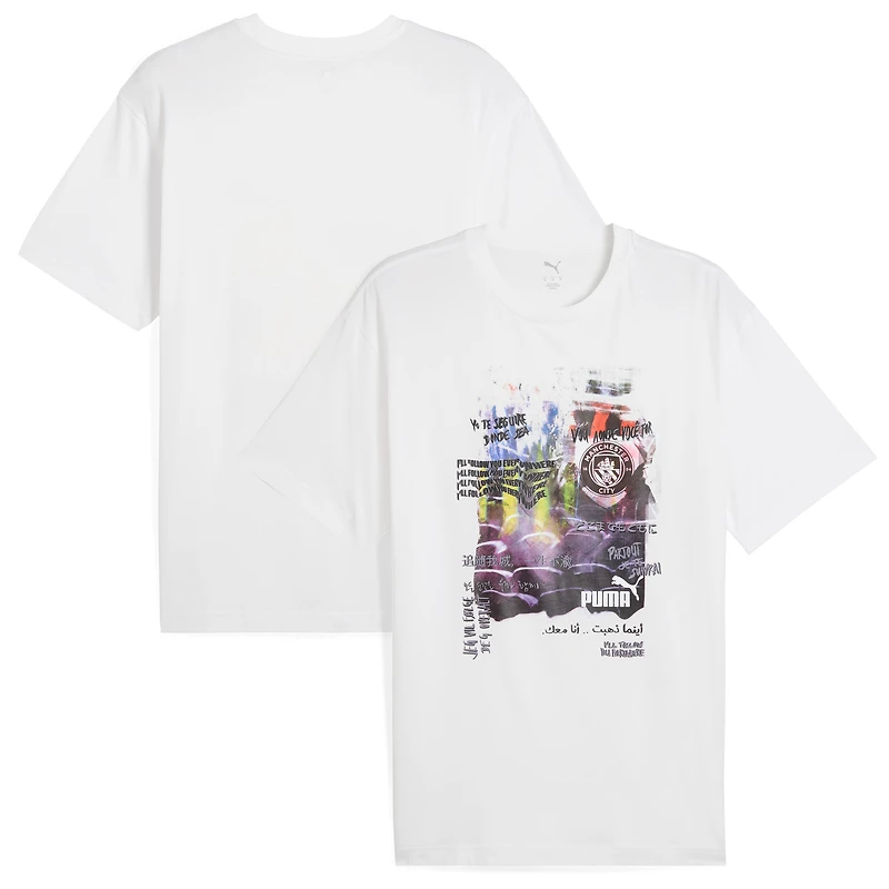 T-shirt blanc Puma Manchester City ftblNRGY+ pour homme