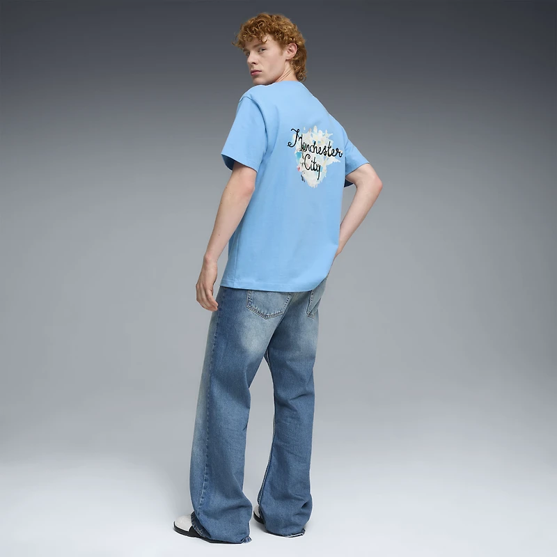 T-shirt graphique Puma x KidSuper bleu clair pour homme, Coupe du Monde des Clubs de la FIFA 2025 Manchester City