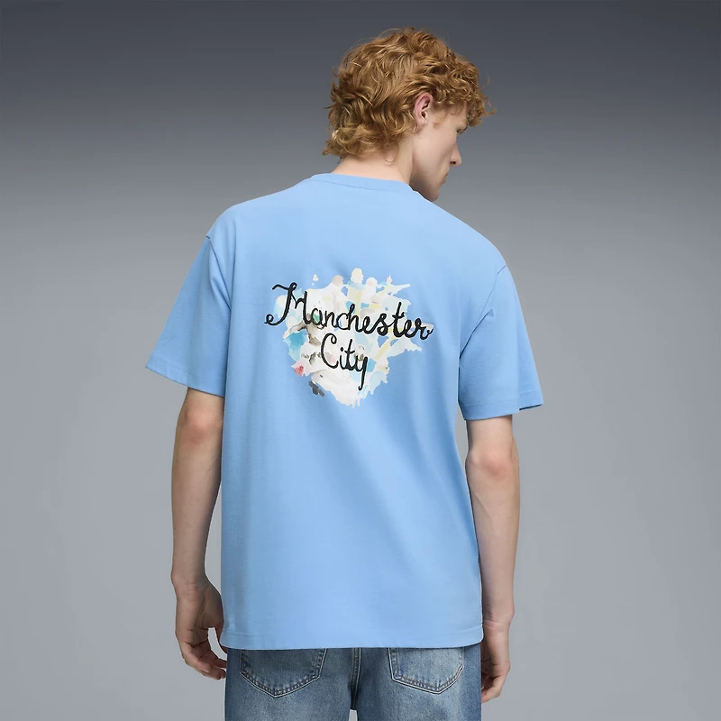 T-shirt graphique Puma x KidSuper bleu clair pour homme, Coupe du Monde des Clubs de la FIFA 2025 Manchester City