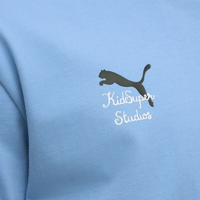 T-shirt graphique Puma x KidSuper bleu clair pour homme, Coupe du Monde des Clubs de la FIFA 2025 Manchester City
