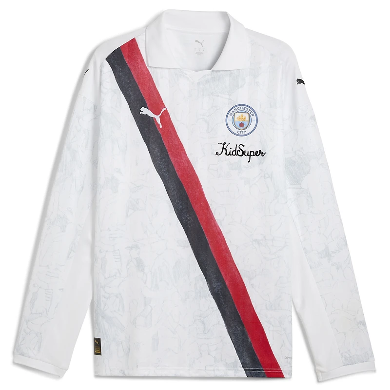T-shirt rétro à manches longues Puma x KidSuper pour homme, blanc, Coupe du Monde des Clubs de la FIFA 2025 Manchester City