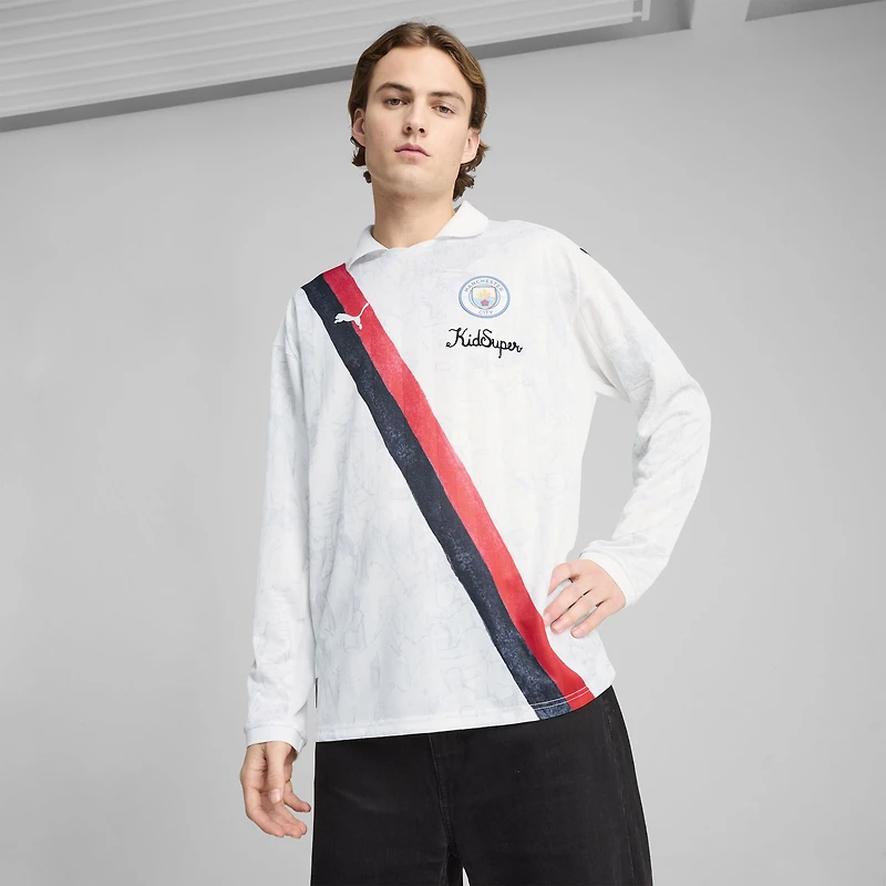 Men's Puma x KidSuper White Manchester City 2025 FIFA Club World Cup Retro Long Sleeve T-Shirt