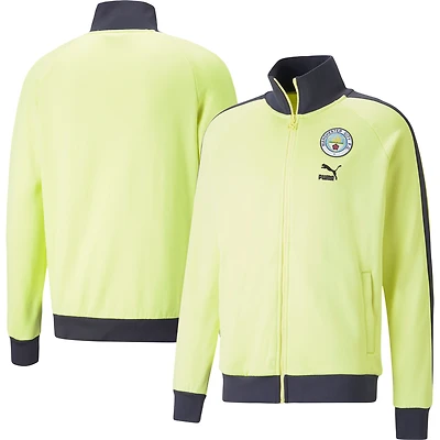 Veste de survêtement Puma Manchester City ftblHeritage T7 Raglan Full-Zip pour homme, jaune