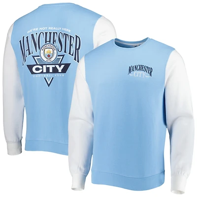 Men's Sky Blue Manchester City Retro Pullover Sweatshirt