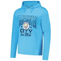 Men's Sky Blue Manchester City Wordmark Long Sleeve  Hoodie T-Shirt