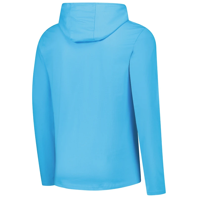 Men's Sky Blue Manchester City Wordmark Long Sleeve  Hoodie T-Shirt