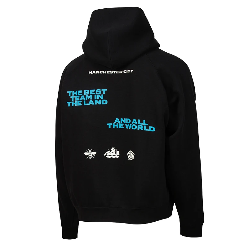 Men's Sport Design Sweden Black Manchester City Overtime Oversized Raglan Hoodie