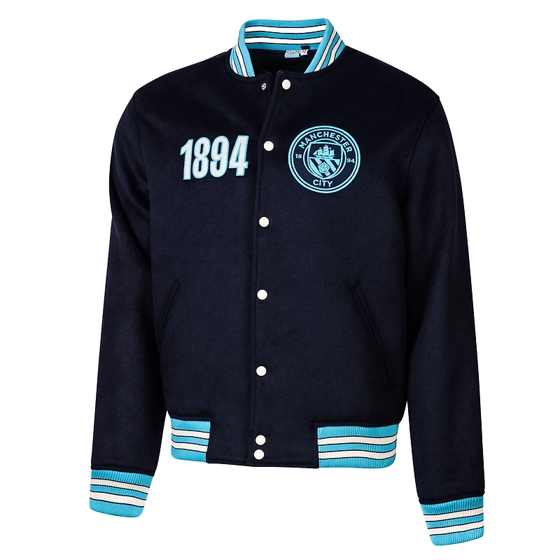 Men's Sport Design Sweden  Navy Manchester City Free Kick Wool Varsity Jacket