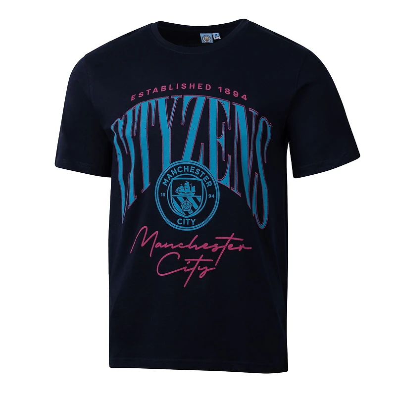 Men's Sport Design Sweden  Navy Manchester City Hometown Hero Graphic T-Shirt