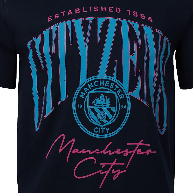 Men's Sport Design Sweden  Navy Manchester City Hometown Hero Graphic T-Shirt