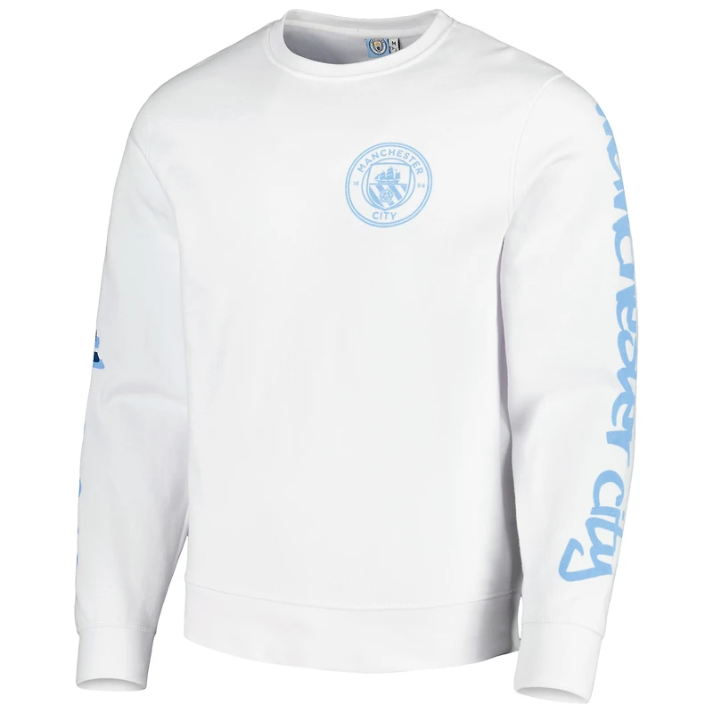 Men's White Manchester City Graffiti Pullover Sweatshirt