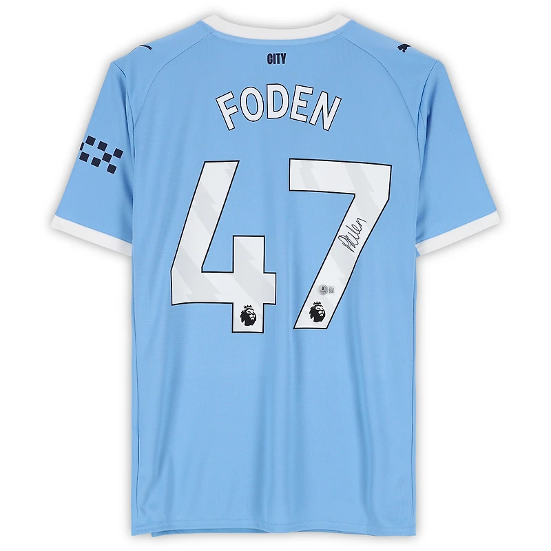 Phil Foden Manchester City Autographed Sky Blue Puma 2025-26 Home Jersey