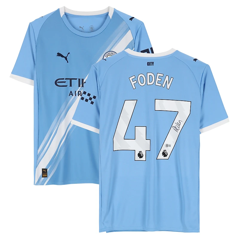 Phil Foden Manchester City Autographed Sky Blue Puma 2025-26 Home Jersey