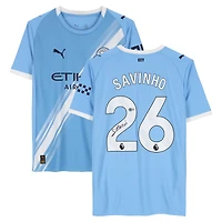 Savinho Manchester City Autographed Sky Blue Puma Modern Home Jersey