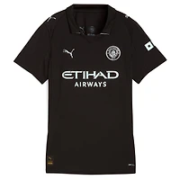 Maillot réplique extérieur Puma Erling Haaland noir pour femme Manchester City 2025/26