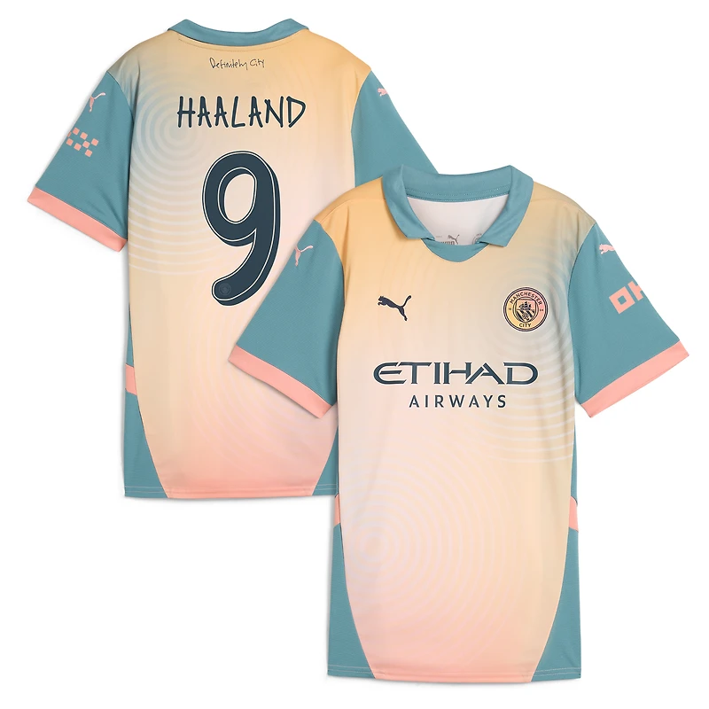 Maillot réplique Puma Erling Haaland bleu Manchester City 2024/25 pour femme