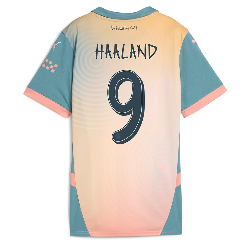 Maillot réplique Puma Erling Haaland bleu Manchester City 2024/25 pour femme