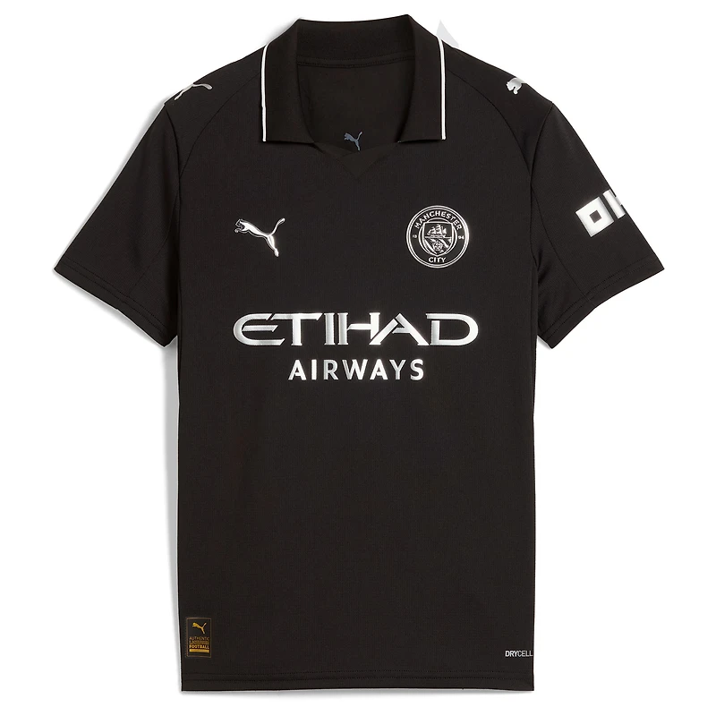 Maillot Puma Erling Haaland noir pour jeune joueur extérieur Manchester City 2025/26