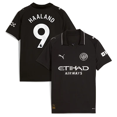 Youth Puma Erling Haaland Black Manchester City 2025/26 Away Replica Player Jersey