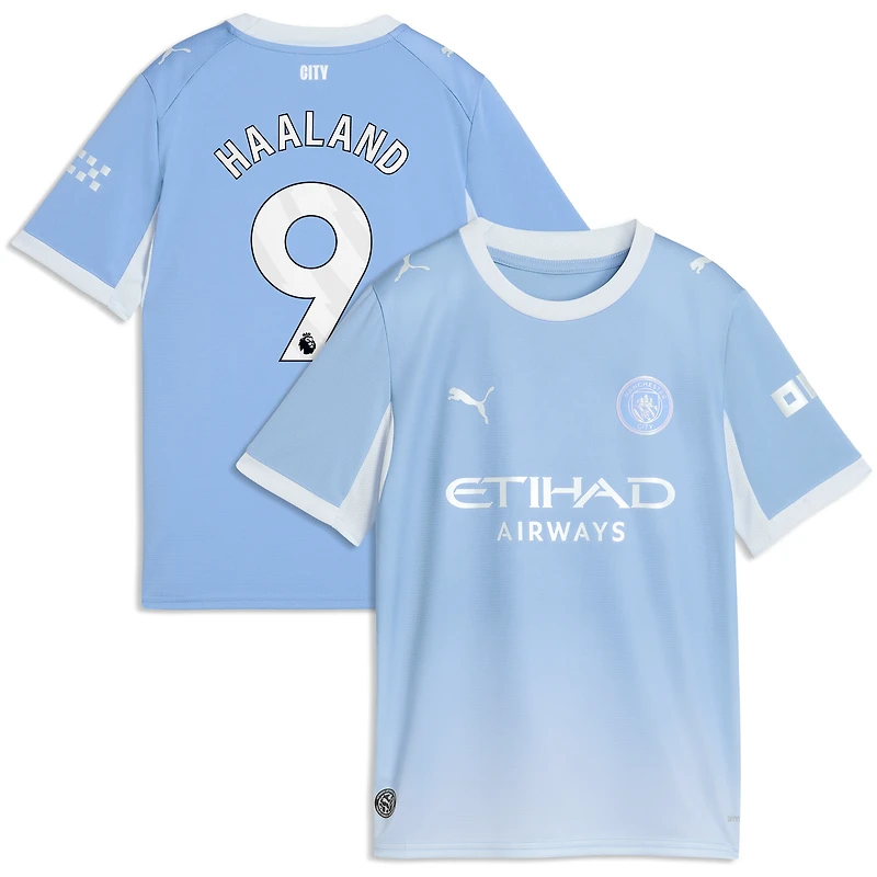 Youth Puma Erling Haaland Light Blue Manchester City 2026/27 Home Replica Jersey