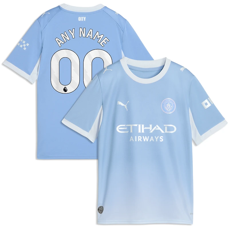Youth Puma Light Blue Manchester City 2026/27 Home Replica Custom Jersey