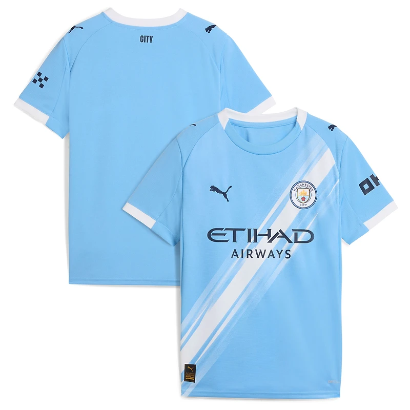Youth Puma  Sky Blue Manchester City 2025/26 Home Replica Jersey