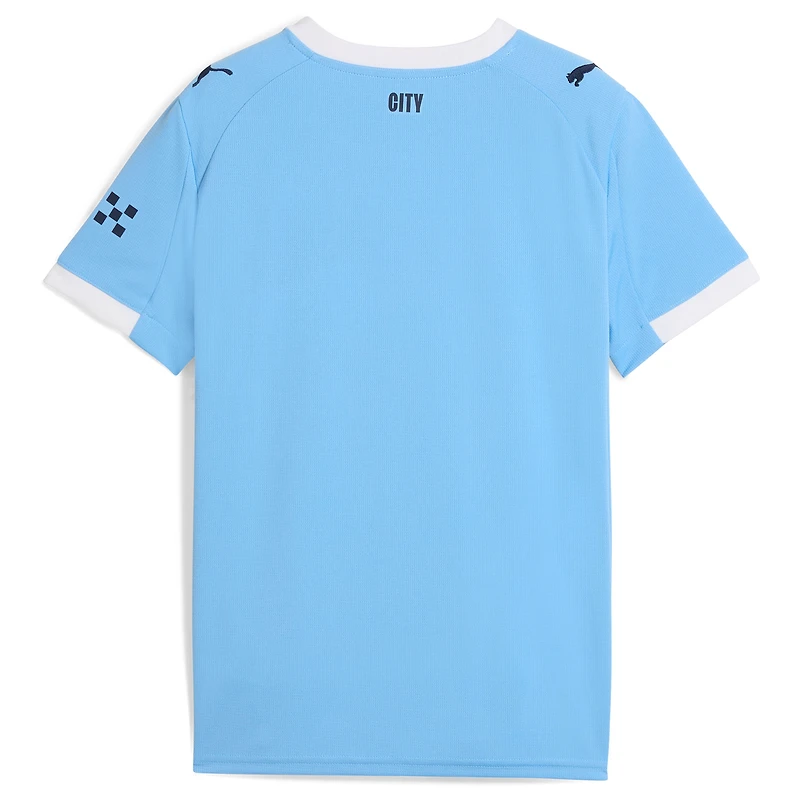 Youth Puma  Sky Blue Manchester City 2025/26 Home Replica Jersey