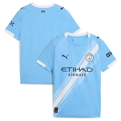 Youth Puma  Sky Blue Manchester City 2025/26 Home Replica Jersey