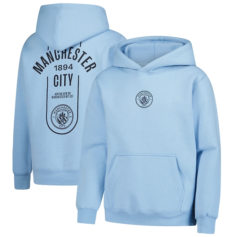 Sweat à capuche décontracté bleu clair Manchester City Streetwear Youth Sport Design Sweden