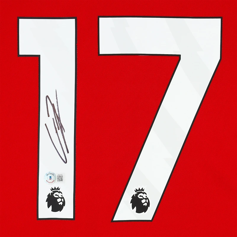 Alejandro Garnacho Manchester United Autographed 2023-24 Red Home adidas Jersey - BAS