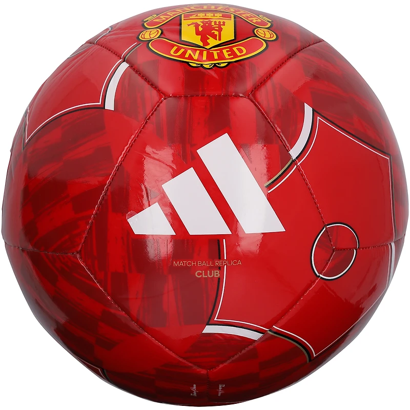 Ballon de football rouge adidas de l'équipe de Manchester United, autographié par Bryan Mbeumo