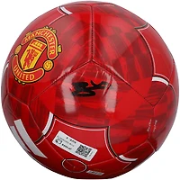 Bryan Mbeumo Manchester United Autographed Red adidas Team Soccer Ball