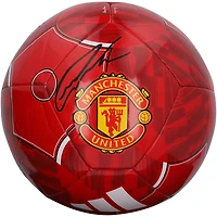 Matheus Cunha Manchester United Autographed Red Team Soccer Ball