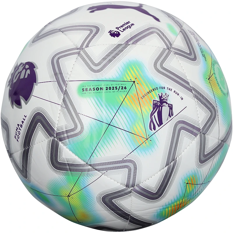 Ballon de football Puma blanc/vert autographié par Matheus Cunha (Manchester United), Premier League anglaise