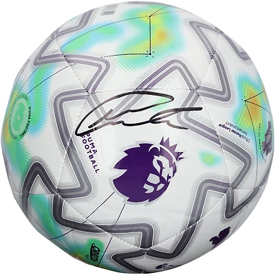 Matheus Cunha Manchester United Autographed White/Green Puma English Premier League Soccer Ball