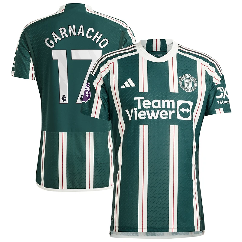 Maillot de joueur authentique extérieur Manchester United 2023/24 adidas Alejandro Garnacho vert pour homme