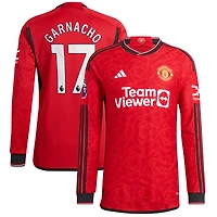Men's adidas Alejandro Garnacho Red Manchester United 2023/24 Home Authentic Long Sleeve Player Jersey