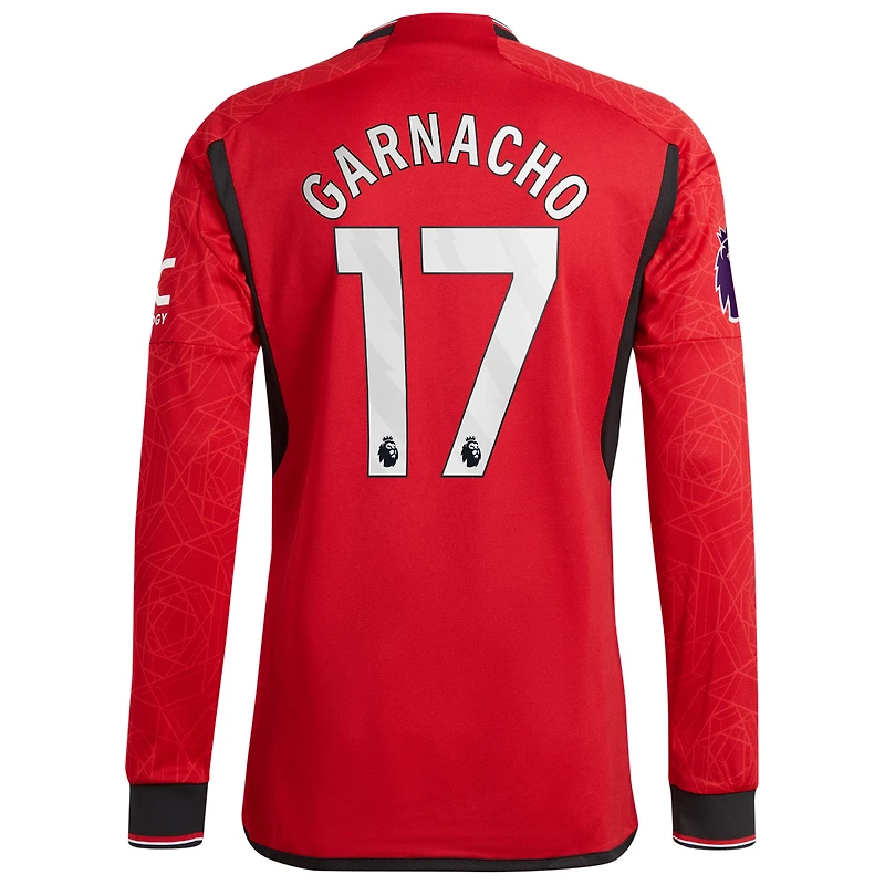Men's adidas Alejandro Garnacho Red Manchester United 2023/24 Home Authentic Long Sleeve Player Jersey