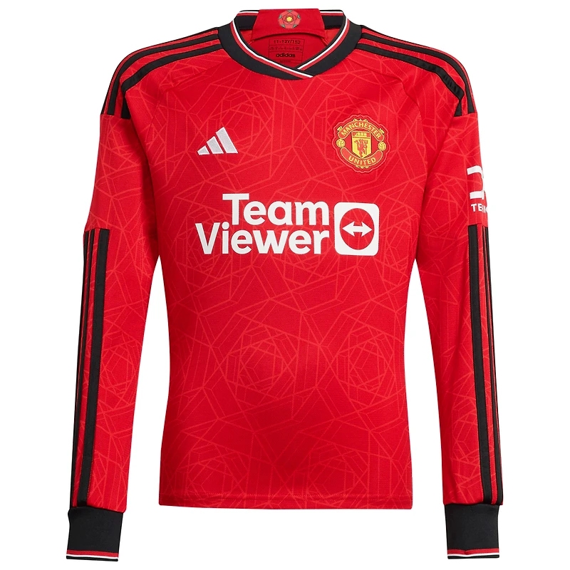 Maillot de joueur adidas Alejandro Garnacho rouge Manchester United 2023/24 domicile réplique à manches longues pour homme