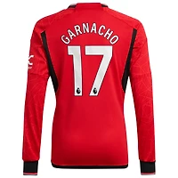 Maillot de joueur adidas Alejandro Garnacho rouge Manchester United 2023/24 domicile réplique à manches longues pour homme