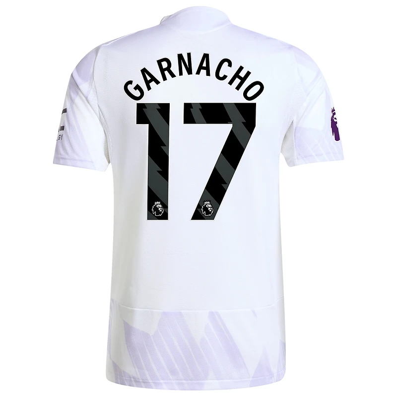 Men's adidas Alejandro Garnacho White Manchester United 2025/26 Away Authentic Player Jersey