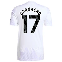 Men's adidas Alejandro Garnacho White Manchester United 2025/26 Away Replica Player Jersey