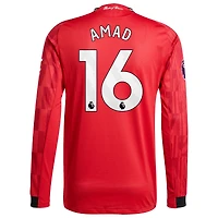 Men's adidas Amad Diallo Red Manchester United Home 2025/26 Authentic Player Long Sleeve Jersey
