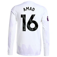 Maillot de joueur à manches longues authentique adidas Amad Diallo blanc Manchester United 2025/26 extérieur pour homme