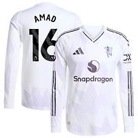Men's adidas Amad Diallo White Manchester United 2025/26 Away Authentic Long Sleeve Player Jersey
