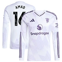 Men's adidas Amad Diallo White Manchester United 2025/26 Away Replica Long Sleeve Player Jersey