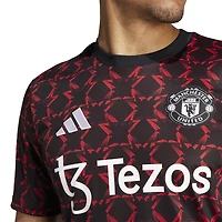 Haut d'avant-match adidas noir Manchester United 2024/25 pour homme